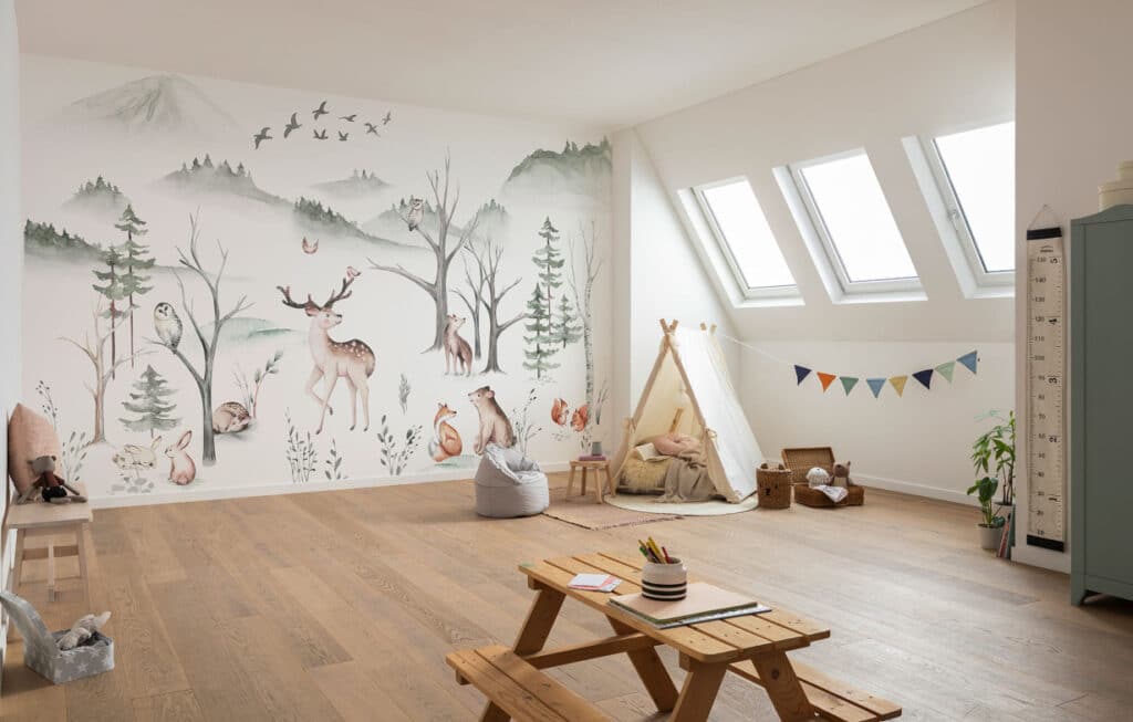 Papier peint panoramique avec des animaux de la forêt de la marque Komar
